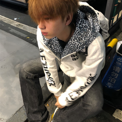 卫衣男款美式高街设计感拉链连帽