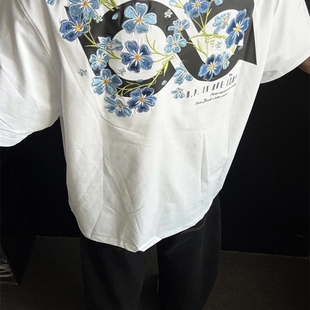 潮牌高级感男款重磅高街纯棉刺绣短袖新款青少年oversize圆领上衣