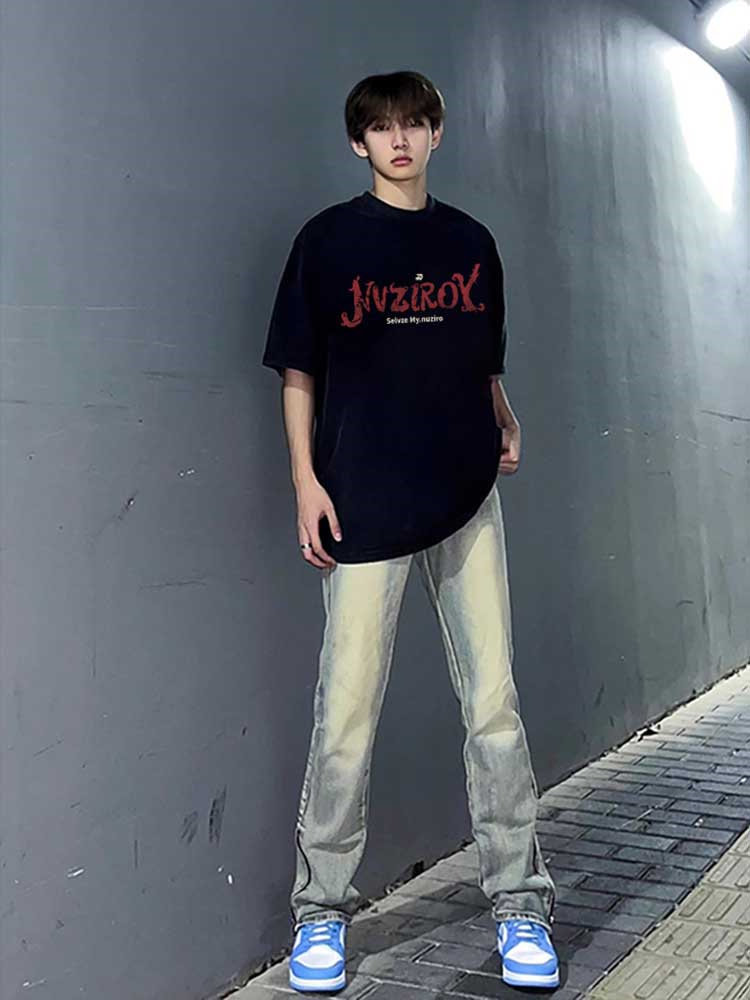 美式潮牌纯棉短袖T恤男女高街2024夏季新款潮酷街头oversize上衣,男装,T恤,淘宝优惠券,粉丝福利购,淘宝优惠卷