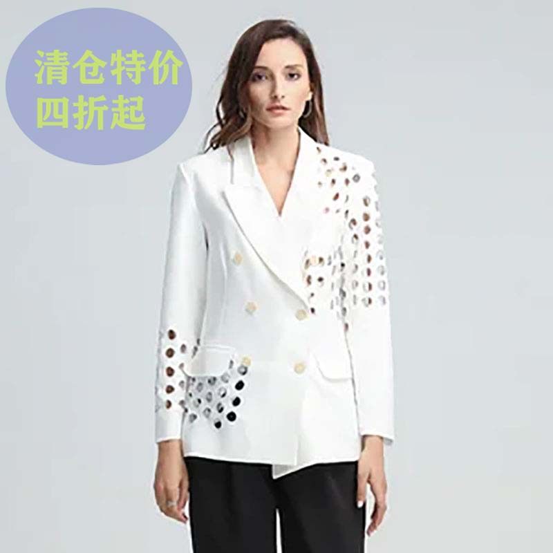 欧美风外套女2025秋季新款高街中性风个性小心机破洞镂空西装女装