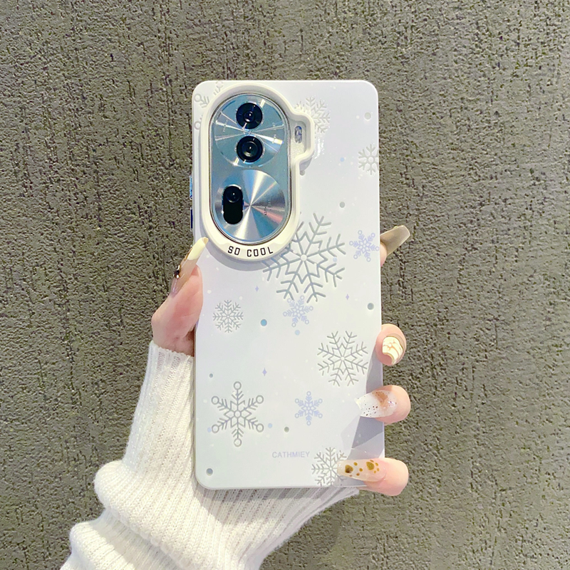 ins风冬季雪花适用OPPOreno11/12pro手机壳高级感小众reno13小清新网红手机套Reno10/9/8时尚外壳防摔保护壳