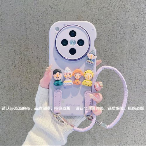 ins风小清新彩色小人适用oppofindx8手机壳新款高级感findx8s网红爆款手机套findx8ultra硅胶防摔外壳保护套