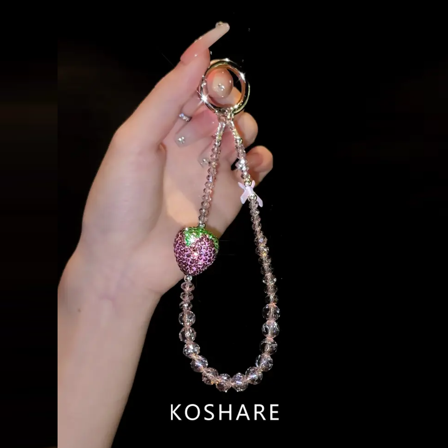 夏日小清新好看的手机链高级感精致水晶闪钻手机链女士手机链挂绳