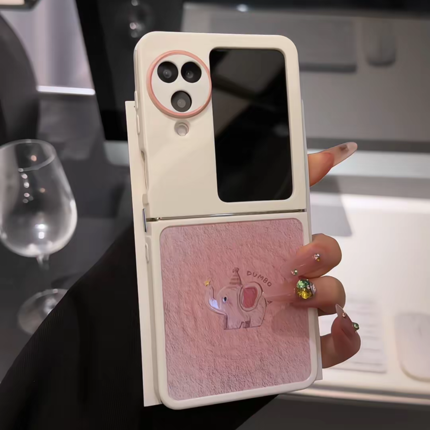 ins风油画感小象适用oppofindn3flip手机壳新款高级感网红爆款折叠屏手机壳findn2flip硅胶外壳防摔保护套女