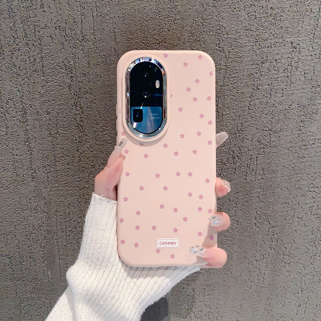 ins风温柔小清新粉色碎花适用opporeno10/11pro手机壳高级感时尚reno9/8/7/6pro硅胶手机套个性防摔保护套女