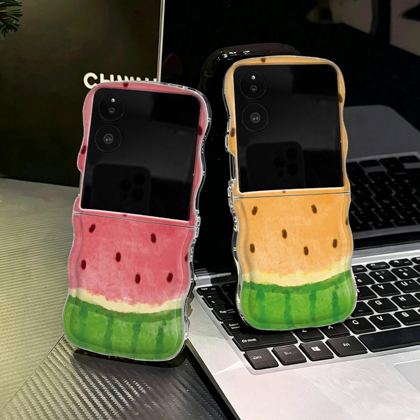 ins风小清新夏天西瓜适用小米mixflip手机壳新品高级感pocket2网红爆款折叠手机壳zflip7/6防摔外壳保护套女