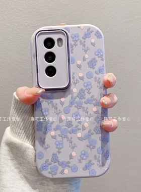 ins风小清新温柔紫色碎花适用opporeno12/13pro手机壳高级感小众reno11/10网红手机壳reno9/8硅胶防摔保护套
