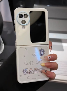 ins风五只可爱小猫适用oppofindn3flip手机壳新款高级感网红爆款折叠手机壳findn2flip硅胶外壳防摔保护套女