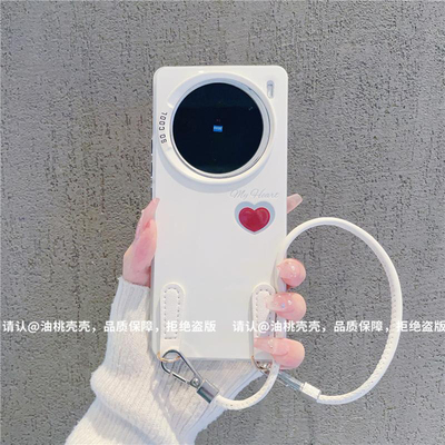 ins风小清新红色爱心适用vivox200/x100pro手机壳新款高级感x90/x80网红爆款手机壳x300pro防摔外壳保护套女