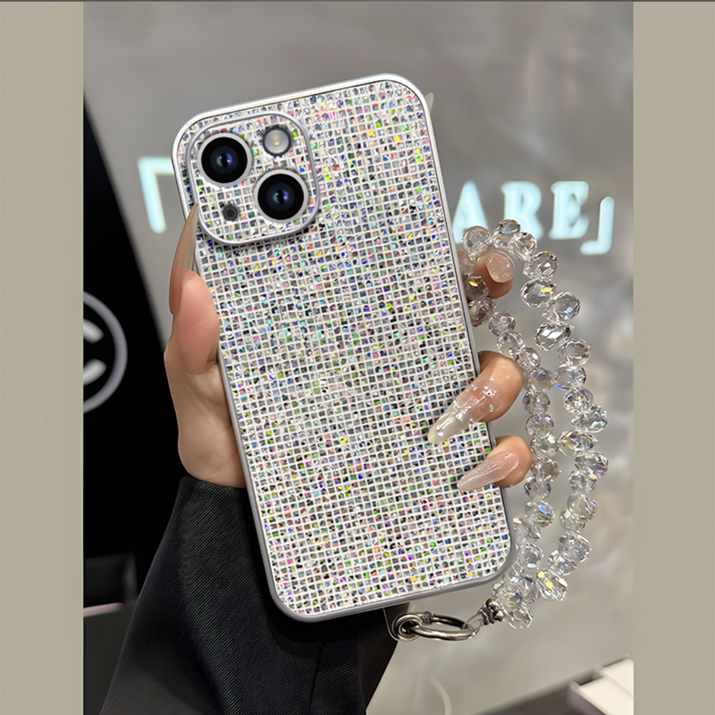 轻奢感闪钻亮片适用苹果13/14手机壳新款高级感iPhone17promax网红爆款手机壳16/15防摔外壳好看的保护套女生