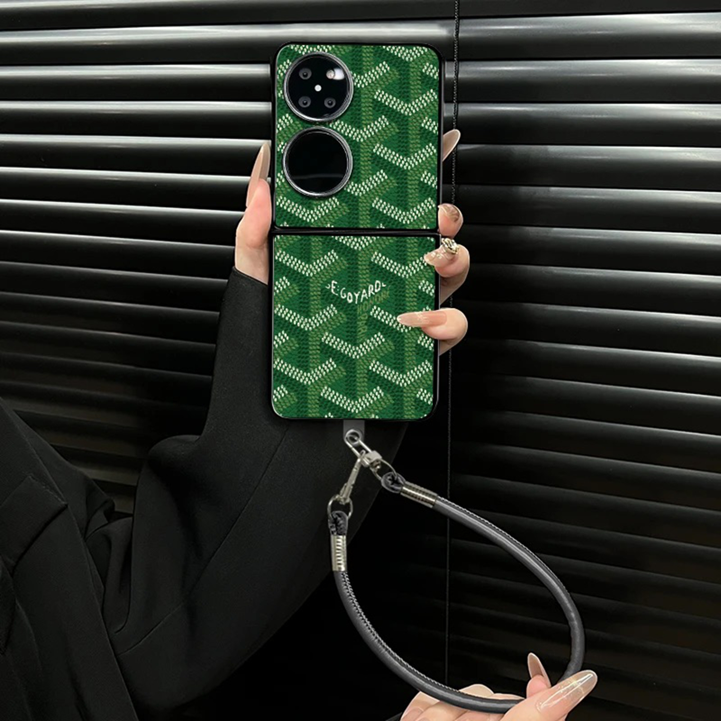 ins风轻奢感狗牙格子适用华为pocket2手机壳新款高级感p50pocket网红爆款折叠屏手机壳pockets防摔外壳保护套