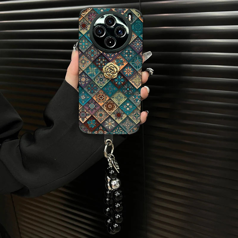 五彩图腾适用vivox100手机壳新款ins风秋冬皮质创意全包外壳x100pro网红防摔x100spro手提链女款x100s保护套,3C数码配件,手机保护套/壳,淘宝优惠券,粉丝福利购,淘宝优惠卷