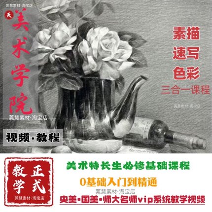 素描速写色彩视频教程美术生中考高考零基础入门训练自学素材