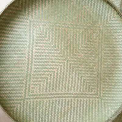 竹编制品传统纯手工全竹子簸箕加固家用加深大号圆形农家竹匾晾晒