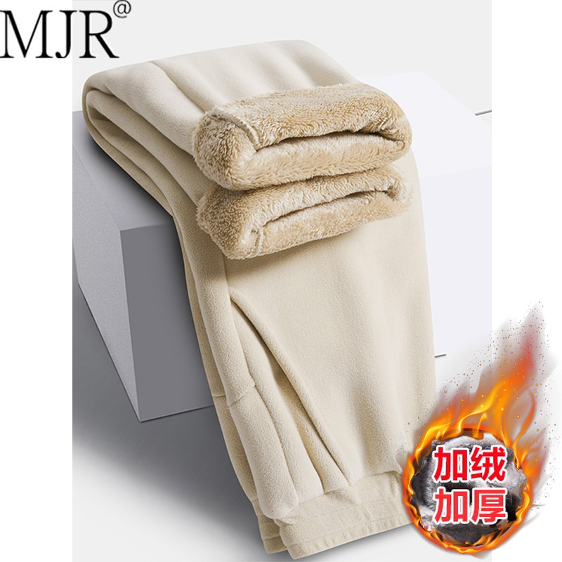 高端男士奥利绒裤子2025年冬季新款加厚直筒休闲裤男款保暖运动裤