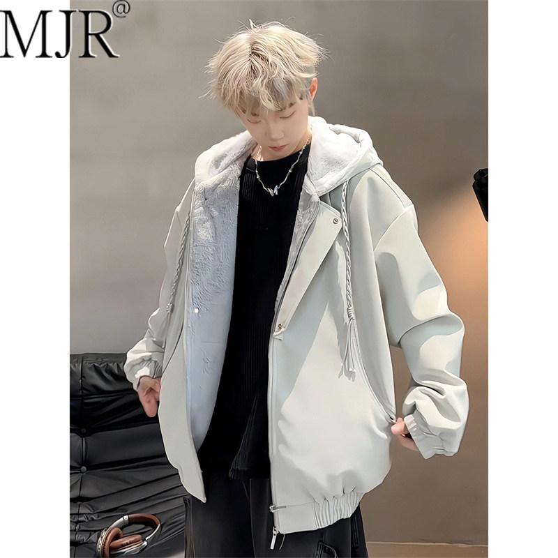 高级感美式冬季皮棉服男款加厚连帽外套2026新款男装痞帅机车棉衣