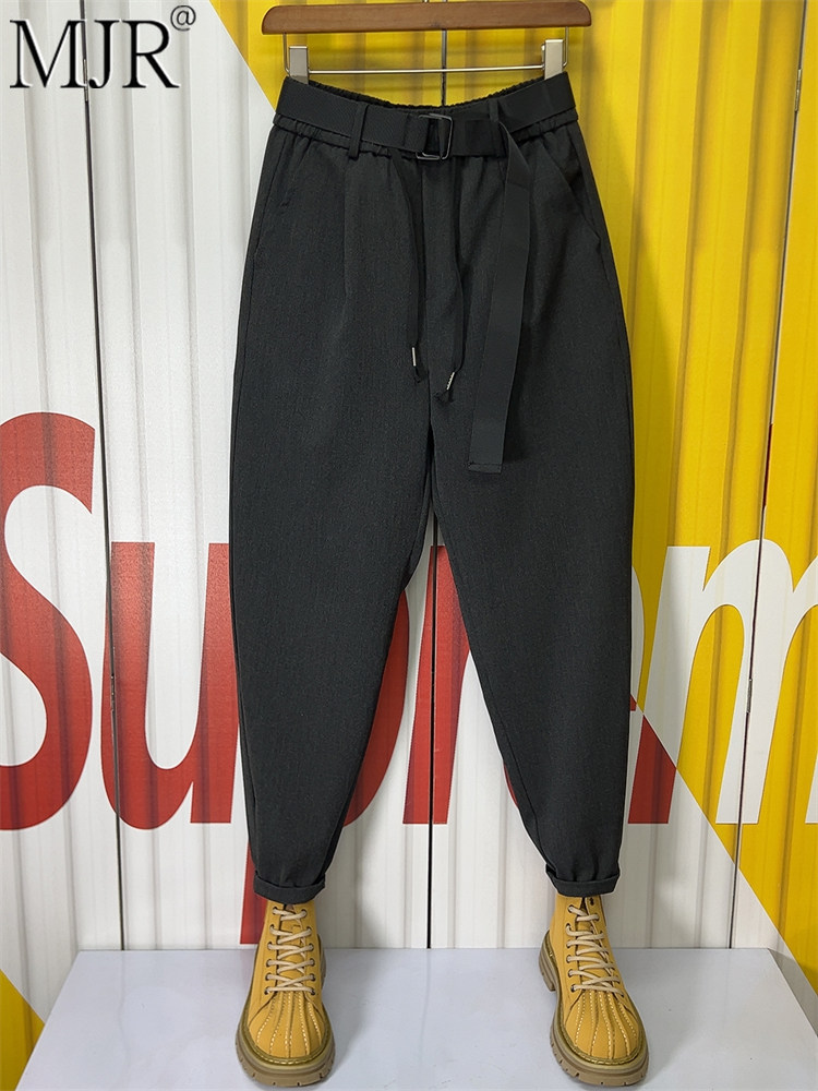 潮牌男士休闲哈伦裤2025年秋冬季新款宽松小脚裤男款时尚卷边西裤