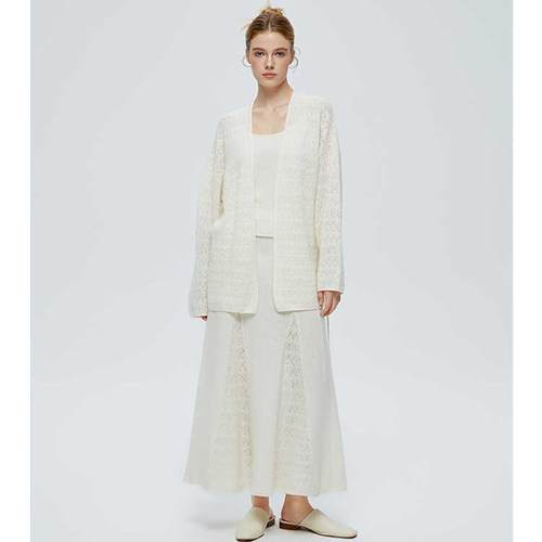 LINECIEL羊绒羊毛镂空开衫