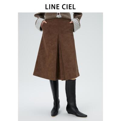 LINECIEL麂皮A字半身裙
