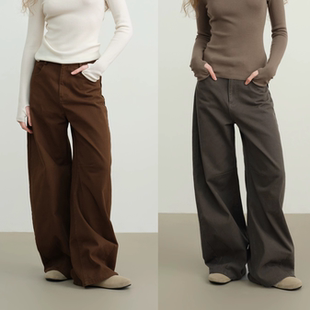 百搭休闲简约 25秋冬新品 LINE CIEL全棉宽松轮廓雏形抓绒牛仔裤