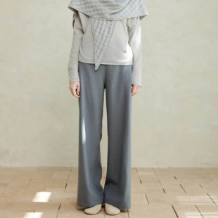 百搭休闲裤 LINE 新款 25秋季 简约 CIEL全羊毛松紧中高腰垂感直筒裤