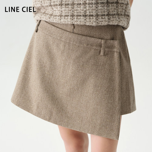 LINECIEL羊毛纹理解构式A字裙裤