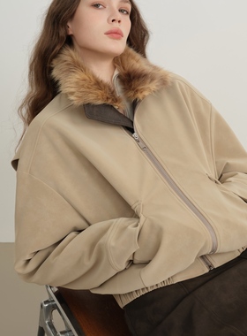 LINE CIEL可拆卸环保毛领3M新雪丽棉服夹克外套25秋冬新品气质