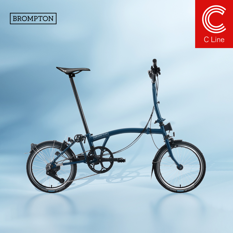 小布折叠自行车4速深海蓝