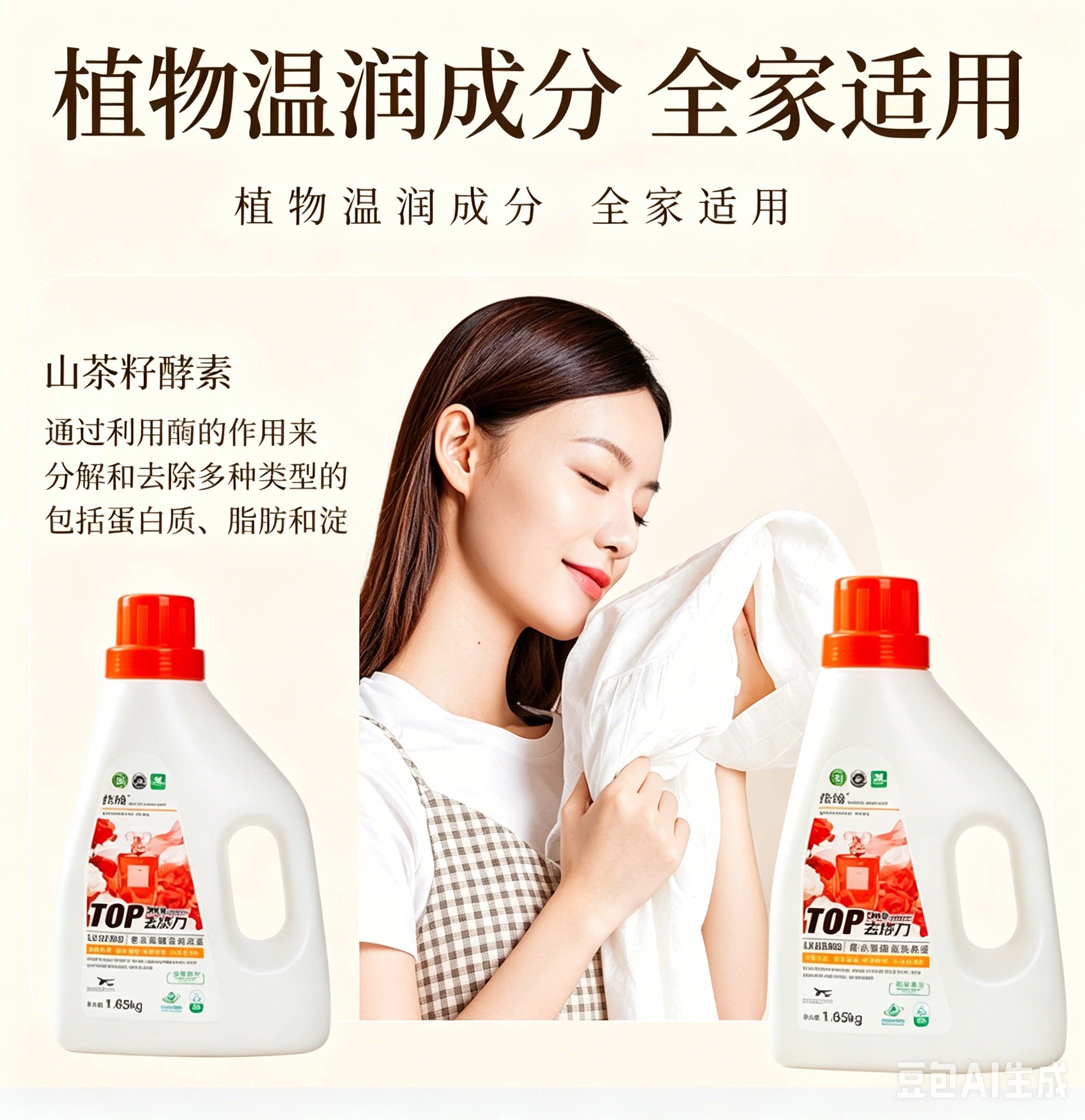 正品传绮香水茶酵素洗衣液洗衣除菌洁净留香持久1.65公斤一箱8桶