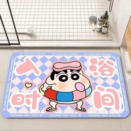 蜡笔小新硅藻泥吸水防滑地垫