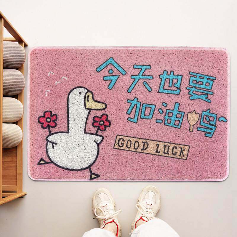 粉色大门口地垫丝圈地毯卡通门垫卧室入户门脚垫防滑进门蹭鞋土垫