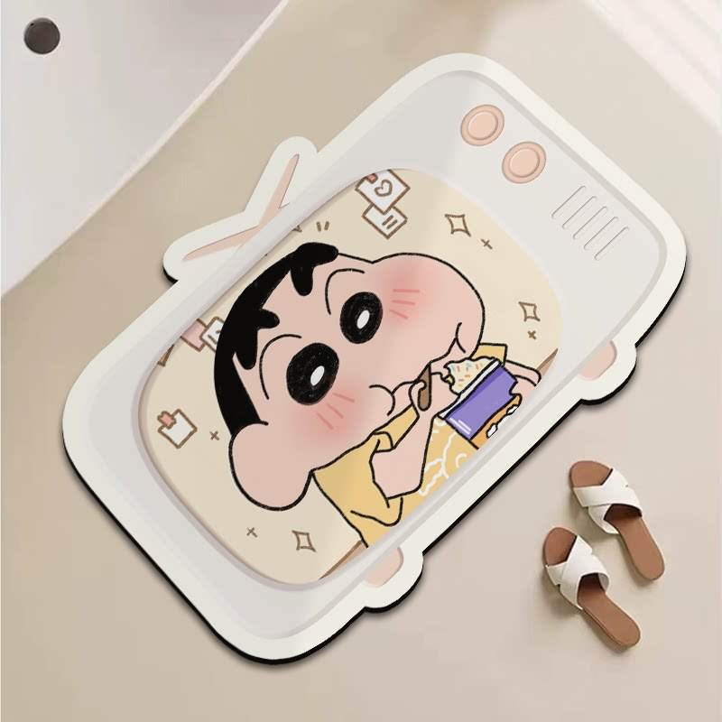 蜡笔小新硅藻泥防滑速干门厅垫