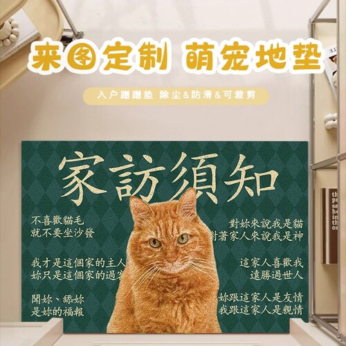可定制萌宠丝圈防滑耐磨地垫