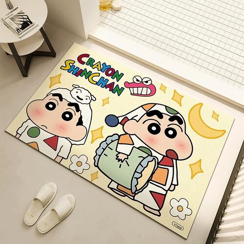 蜡笔小新卡通硅藻泥防滑地垫