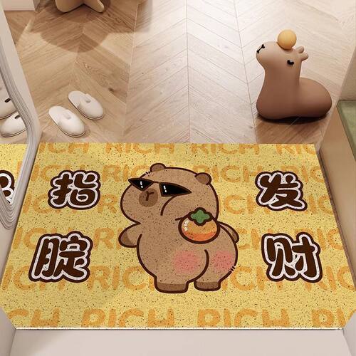 卡皮巴拉丝圈防滑耐脏入户地垫