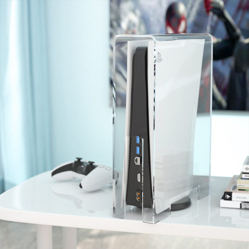 透明PS5游戏机主机防尘罩PS4亚克力适用索尼双手柄横放保护套