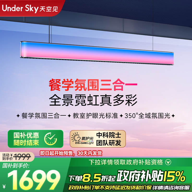 Undersky天空见饭厅餐厅吊灯新款高级感餐桌艺术一字创意吧台吊灯