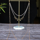 汉服禁步腰链腰间挂件前压古风压襟腰配珍珠吊坠长流苏装 饰配饰品