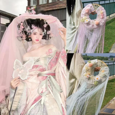 汉服帷帽暮篱杨柳意纱幔帽子防晒遮脸幕帘拍照道具古风斗笠面纱