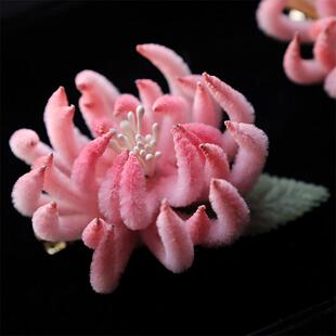 古风非遗仿绒花发夹侧边掩鬓点缀边夹国风汉服配饰寒菊花头饰发饰