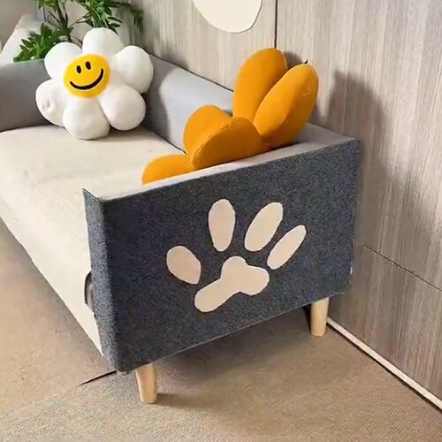 热销防猫抓保护沙发家具耐抓耐磨不掉屑J软贴可裁剪米白色攀爬墙