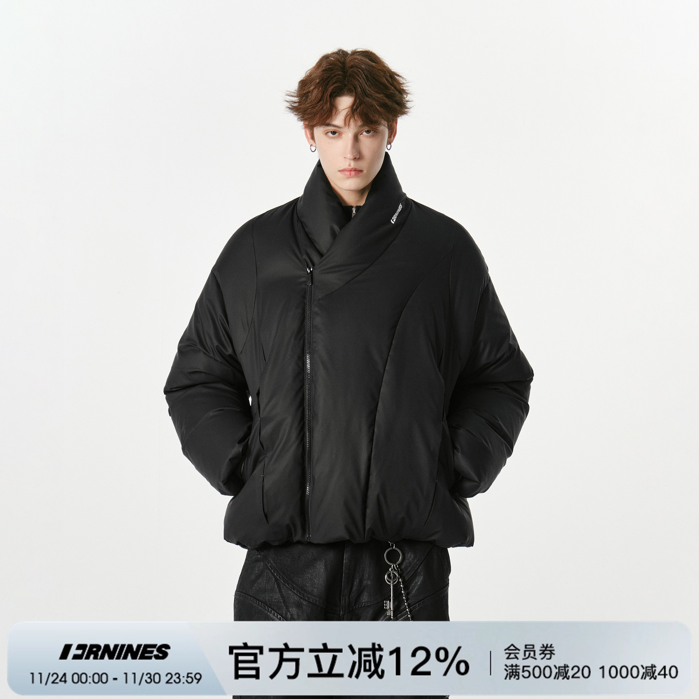 FORNINES冬季国潮90白鸭绒新中式加厚情侣外套女加厚防寒羽绒服男