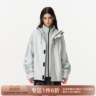 FORNINES三合一连帽冲锋衣户外运动防风防水夹克外套男潮牌登山服