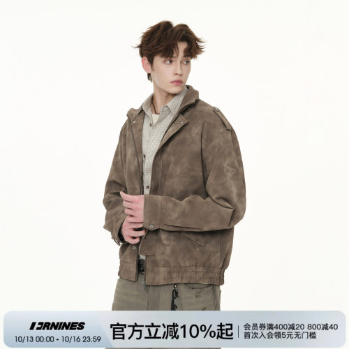 FORNINES高级感复古立领皮衣外套男女国潮春秋情侣微短款PU皮夹克
