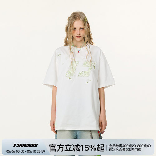 FORNINES花伴竹绣花短袖T恤