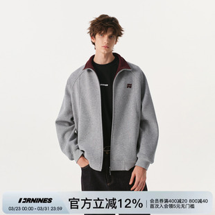 撞色运动刺绣情侣装 春季 外套女 卫衣男款 FORNINES双拉链立领开衫