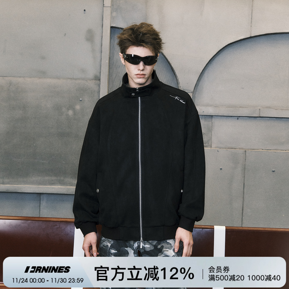 FORNINES美式复古麂皮绒外套