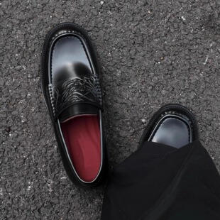 男女同款复古德比鞋厚底刺绣休闲皮鞋暗黑懒人鞋真皮吸血鬼乐福鞋