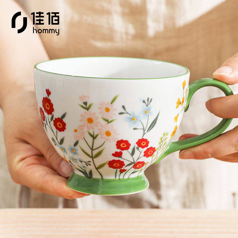 佳佰美式太阳花早餐杯马克杯陶瓷办公杯咖啡杯水杯麦片杯子400毫高性价比高么？