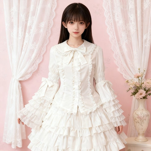 蕾丝doll感Lolita姬袖衬衫内搭
